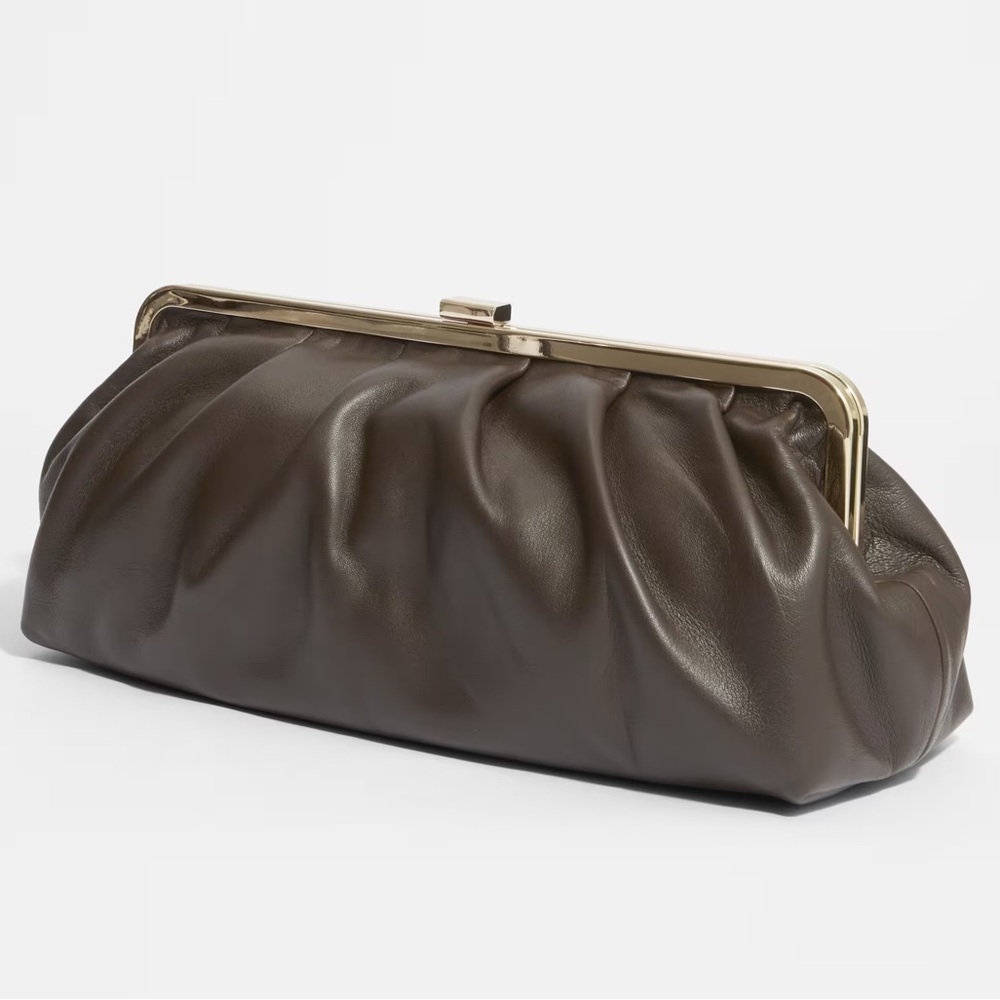 Classic Leather Clutch Bag with Gold Frame. & Other Stories. Like New condition.